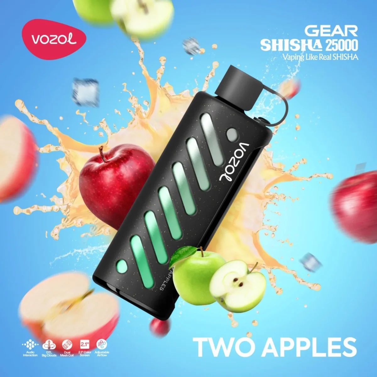 VOZOL GEAR SHISHA 25000 TWO APPLES